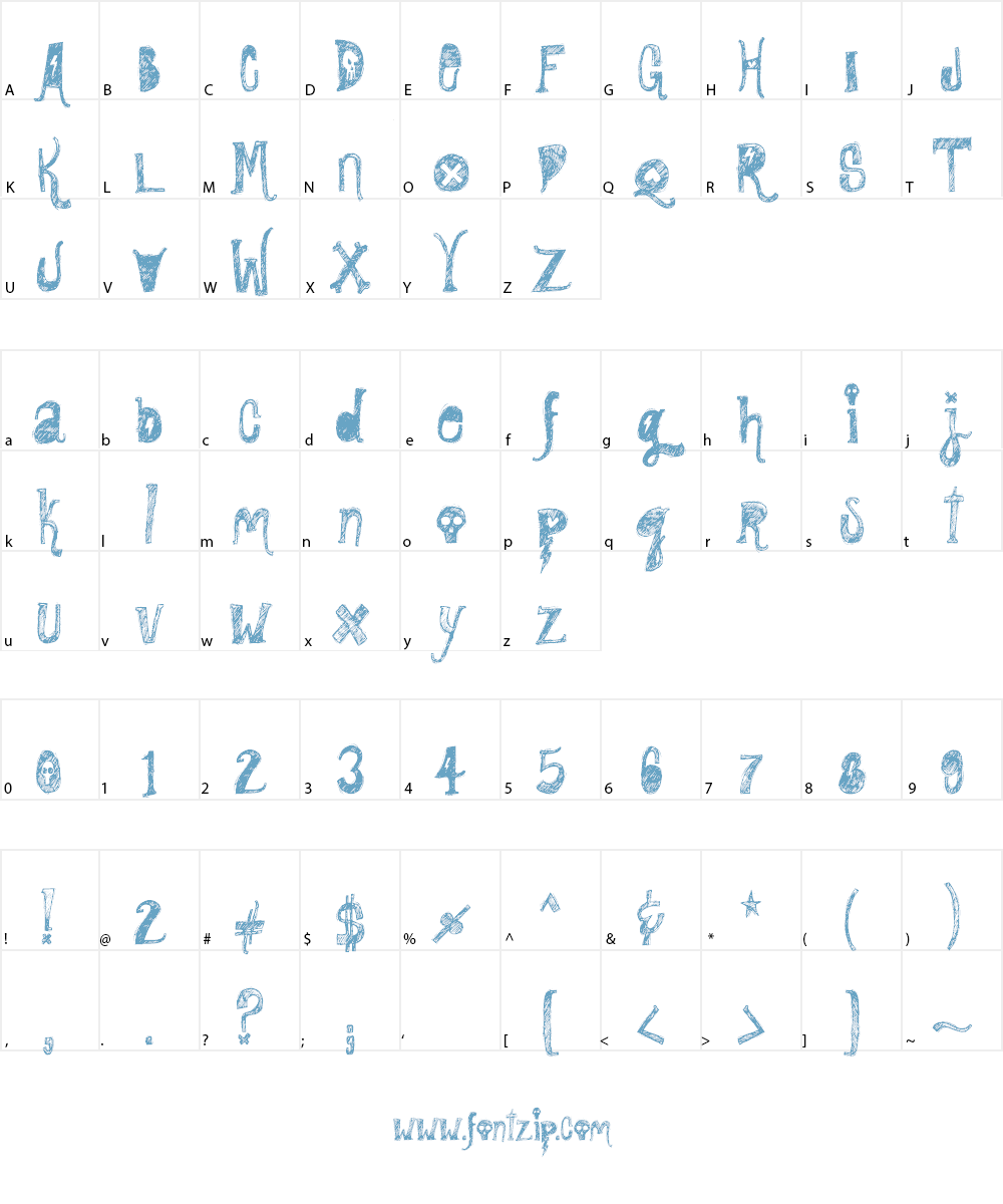 Rock Show Whiplash Font Character